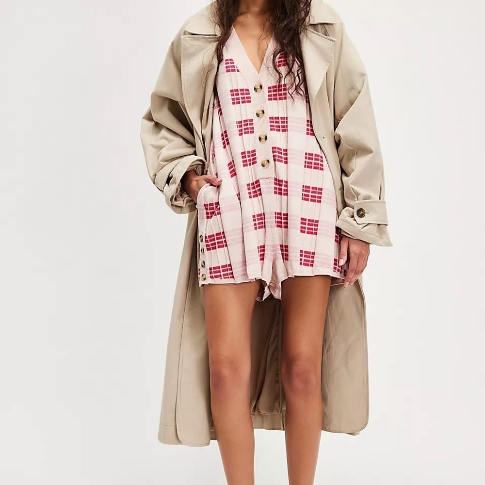 FREE PEOPLE 
Lewis Plaid Romper